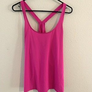 Athleta Active Racerback Tank Top Size Large Pink Lightweight Sleeveless